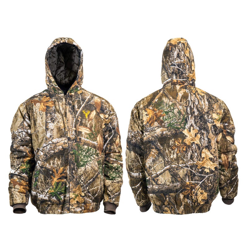 HOT SHOT Menâ€™s Insulated Twill Camo Hunting Jacket, Realtree Edge Camo with Cotton Shell, for cold weather, bird and deer hunting, Extra Large - Image 3